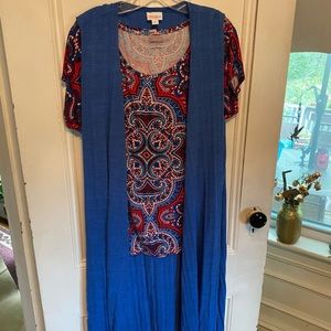 Lula Roe Joy, Long Vest XL